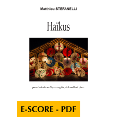 Haïkus for clarinet, english horn, cello and piano - E-score PDF